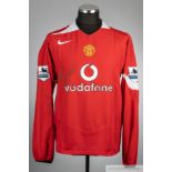 Kieran Richardson signed red Manchester United no.23 home shirt, season 2004-05,