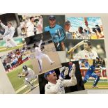 Cricket signed photographs of English Test players,