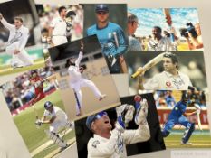 Cricket signed photographs of English Test players,