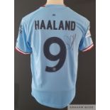 Erling Haaland signed Manchester City 2022-23 Champions League shirt,