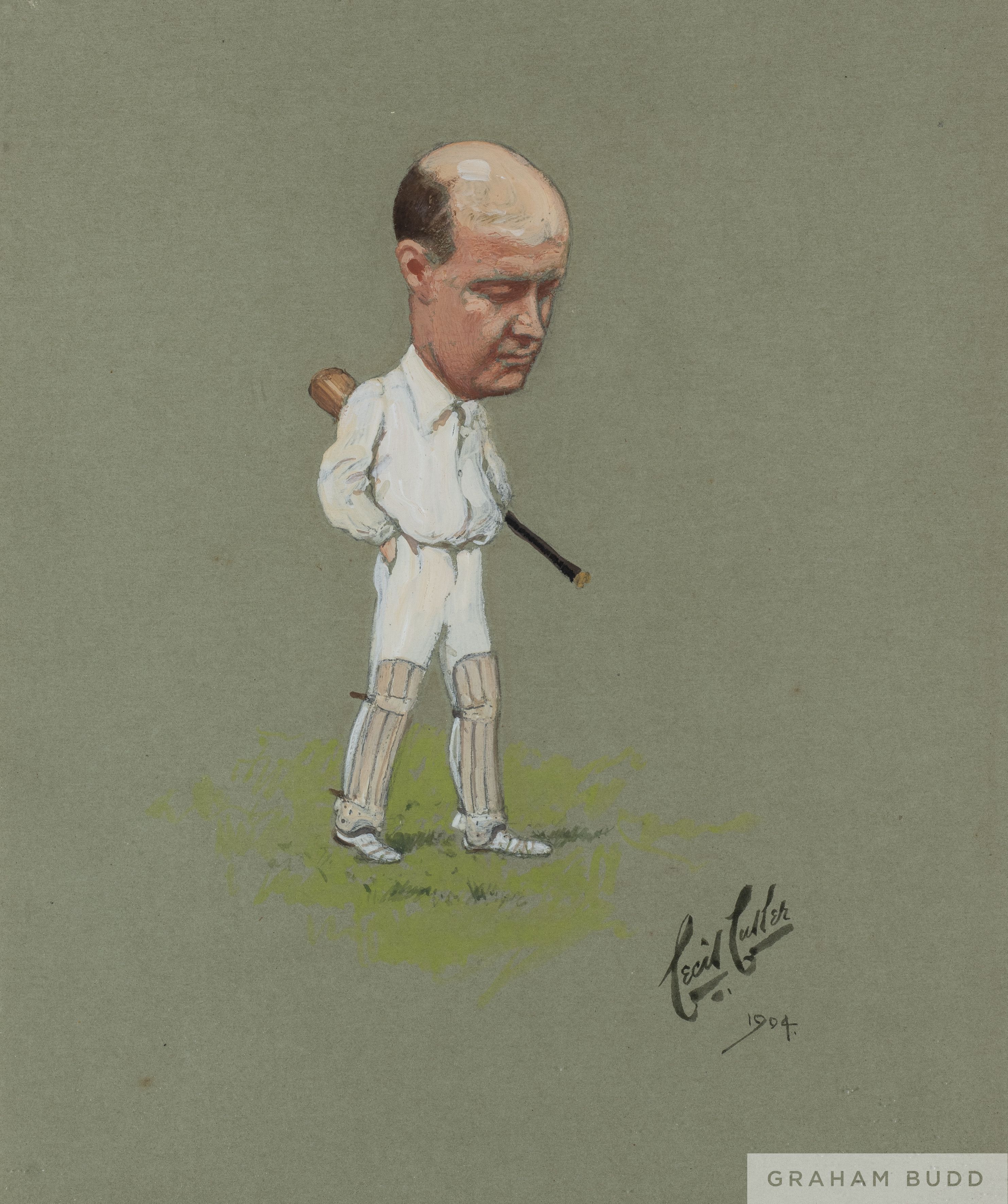 Cecil Cutter (1886-1934) 'Cricketer', dated 1904,