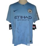 Manchester City 2018-19 (Treble) Premier League winners, FA Cup and League Cup winners squad signed