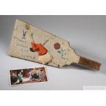 Badminton/Battledore/Hagoita/Lawn Tennis: a hagoita silk and wooden bat, circa 1920,