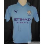 Kevin De Bruyne signed Manchester City 2019-20 home jersey,