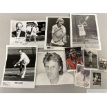 Collection of approximately fifty tennis player autograph cards