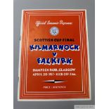 Kilmarnock v. Falkirk Scottish Cup Final match programme, 1957