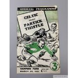 Celtic v. Partick Thistle Glasgow Cup Final replay match programme, 1951