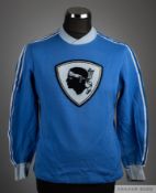 Blue No.6 SC Bastia long sleeved shirt, circa 1970s