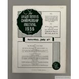 Wimbledon Championship Meeting Saturday, July 4th 1936 programme