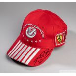Michael Schumacher signed red DVAG cap