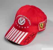 Michael Schumacher signed red DVAG cap