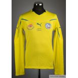 Edgaras Cesnauskis yellow and blue No.88 Rostov v. Portsmouth long-sleeved shirt