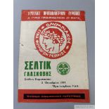 Scarce Olympiakos v. Celtic, European Cup match programme, 1974