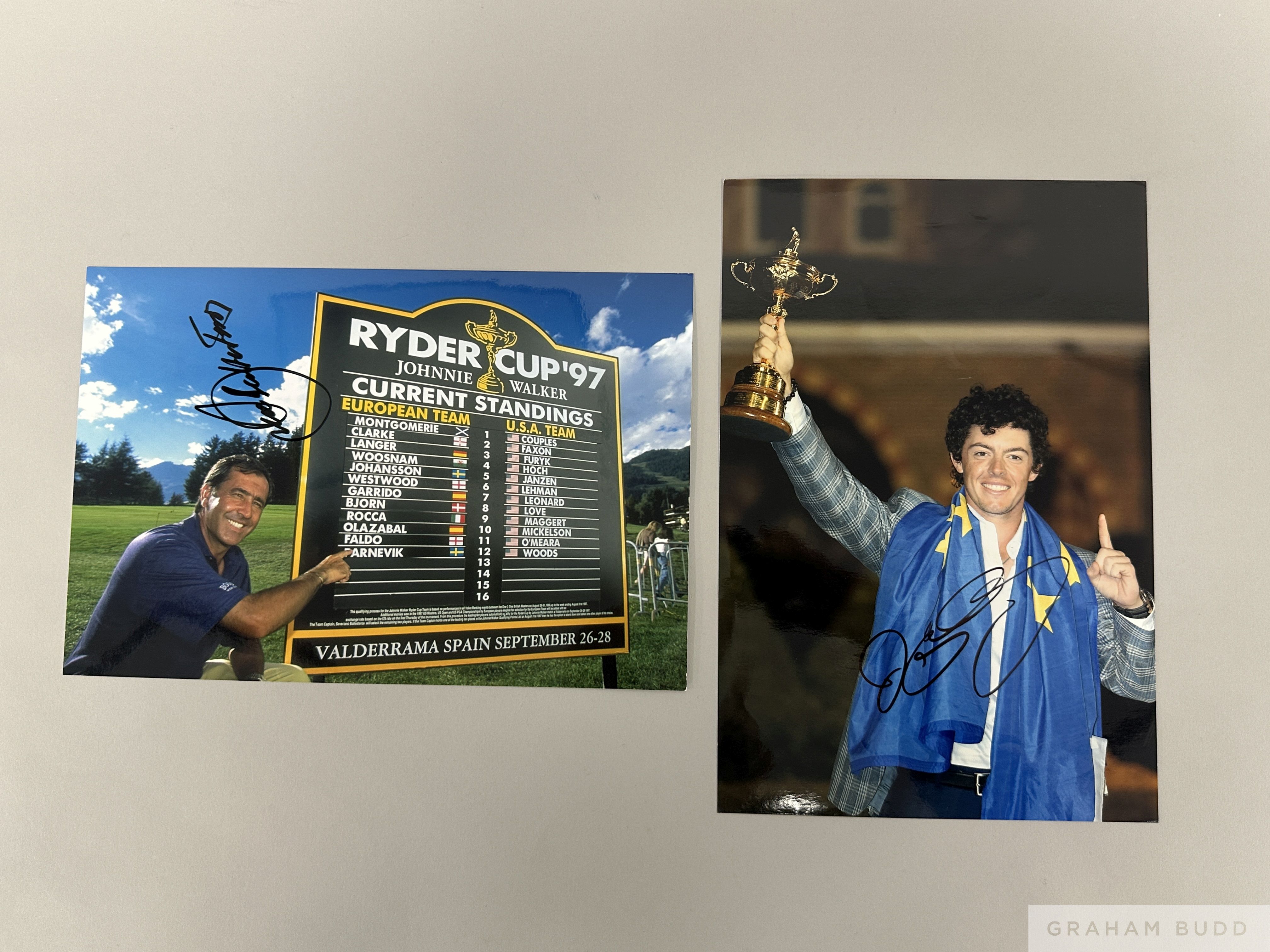 Signed photograph of Seve Ballesteros 1997 Ryder Cup-Winning captain