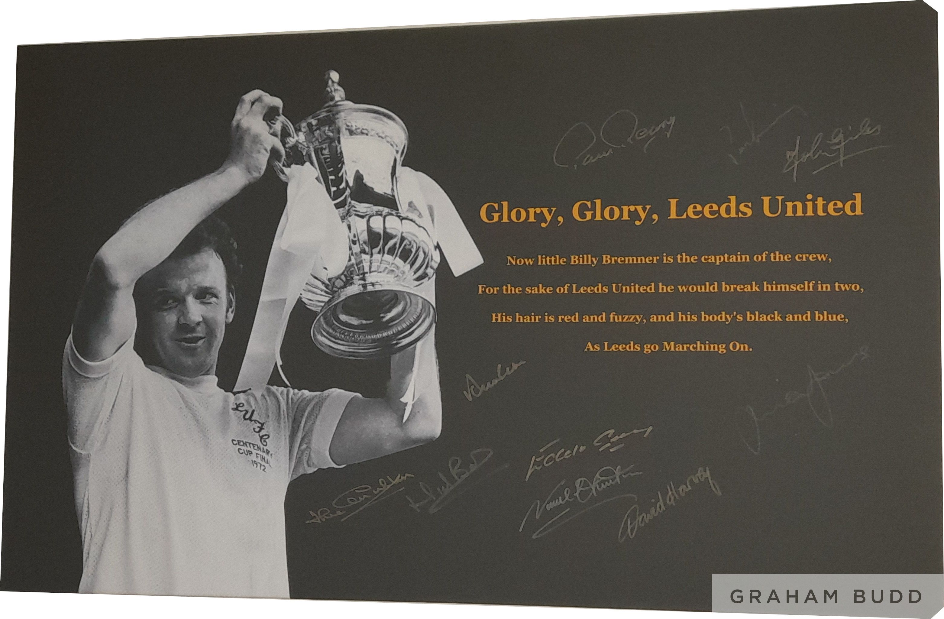 Leeds United1972 FA Cup Winners signed canvas,