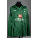 Heurelho Gomes green No.1 Tottenham Hotspur v. Chelsea match worn goalkeepers shirt, 2009-10