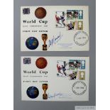 World Cup 1966 rare pair of FDC's signed individually by Bobby Moore and Alf Ramsey,