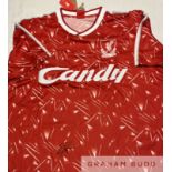 Liverpool: John Barnes signed retro “Candy” Liverpool FC shirt,