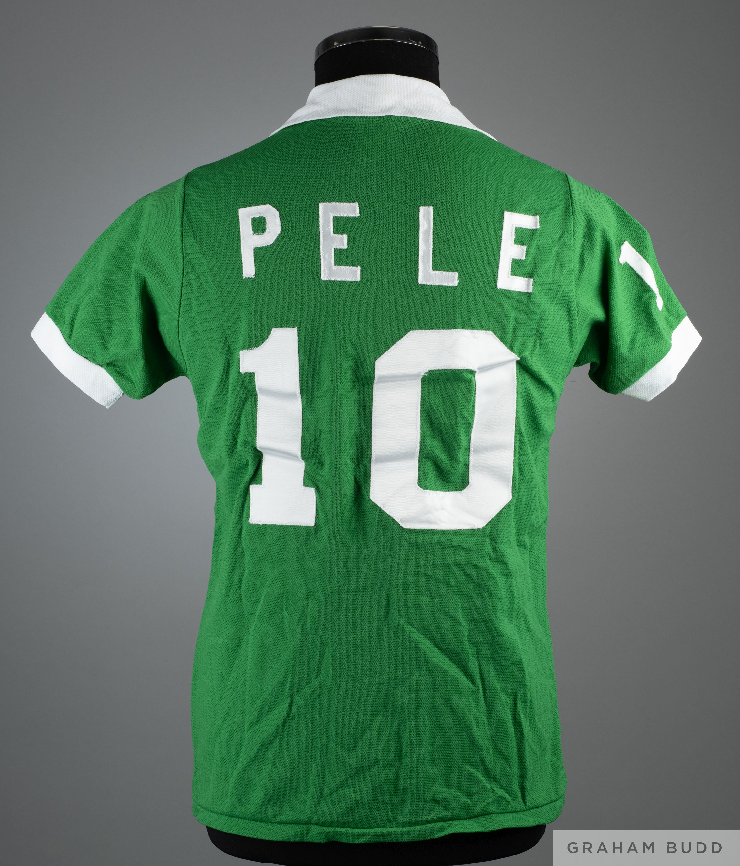 Pele green and white No.10 New York Cosmos shirt, 1977-78 - Image 2 of 2