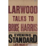 Larwood talks to Bruce Harris Evening Standard cricket poster,