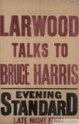 Larwood talks to Bruce Harris Evening Standard cricket poster,