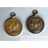 M.J. Ryan pair of silver-gilt Arsenal Football Combination medals, 1950-51