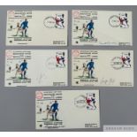 Manchester United v Benfica European Cup Final, played at Wembley on 29th May 1965 set of five FDC's