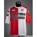 Gerard de Nooijer red and white No.26 Feyenoord short sleeved shirt, 2003-04
