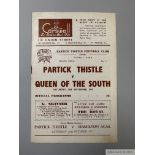 Partick Thistle v. Queen of the South match programme, 1953