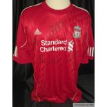 Liverpool 2010-12 home shirt signed by five Legendary Giants of the Anfield Kop,