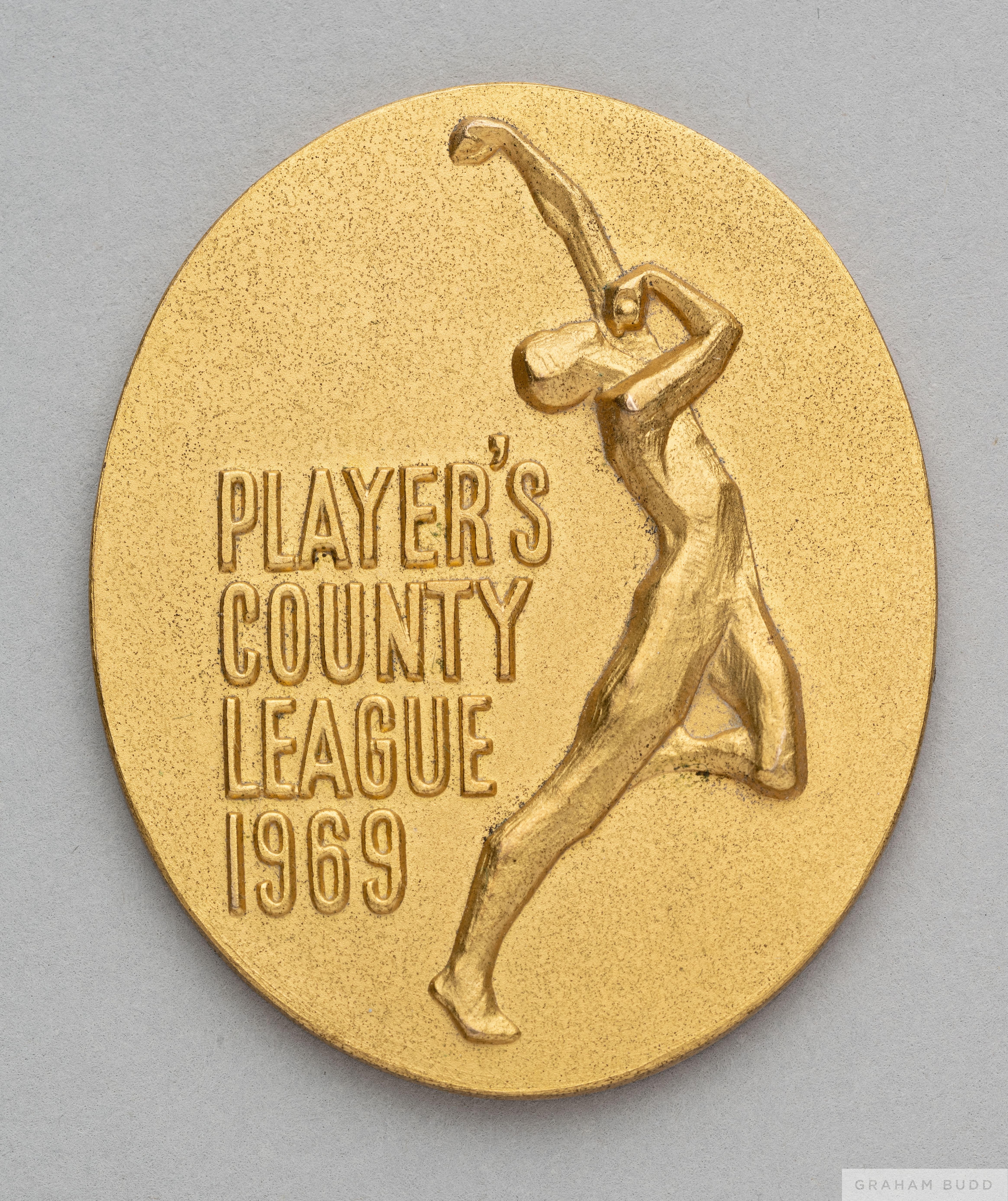 David Lloyd yellow-metal Player's County League 1969 medal