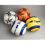 Group of four Nike Premier League Match issued footballs