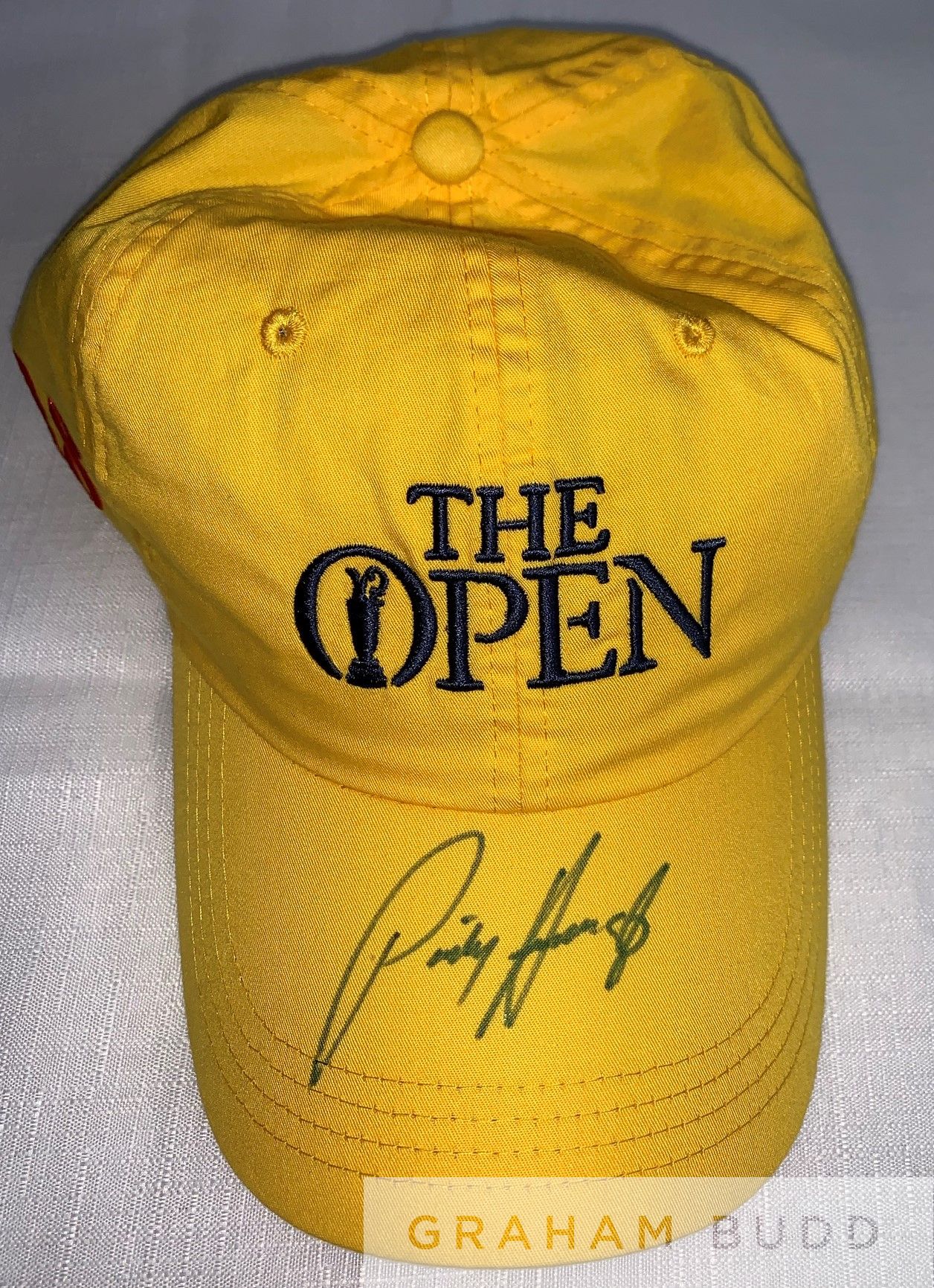 Padraig Harrington (Ireland, 2007 & 2008 Open Champion) signed flag and cap, - Image 2 of 2