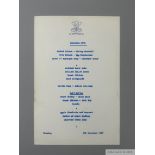 England v Russia signed menu for luncheon at the Hendon Hall Hotel on 6th December 1967,