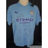 Manchester City 2019-20 Official club squad signed shirt autographed by 16,