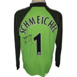 Peter Schmeichel Manchester United signed 1999 Treble season goalkeepers shirt,