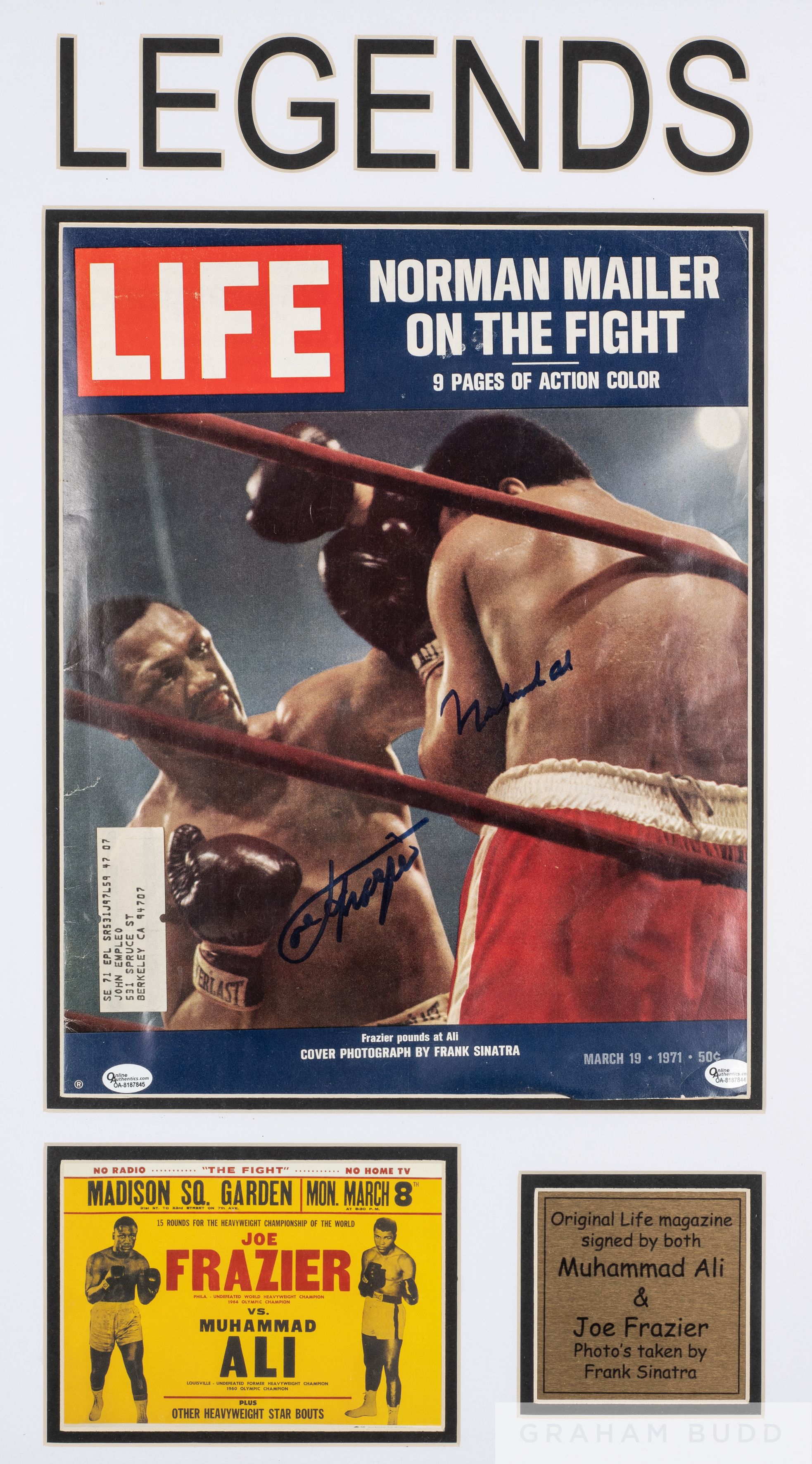 Life Magazine 19th March 1971 double-signed by Muhammad Ali and Joe Frazier