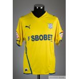 Craig Bellamy yellow No.39 Cardiff City short sleeved shirt 2013-14