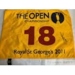 Darren Clarke (Northern Ireland – 2011 Open Champion) signed flag,