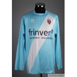 Mark Volders blue No.1 Excelsior Mouscron long sleeved goalkeeper shirt, 2008-09