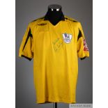 Peter Walton signed yellow Referee short sleeved shirt