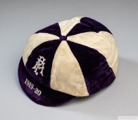 Tommy Wilson purple and white Football Association trial cap, 1919-20