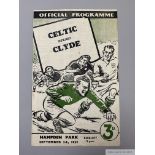 Celtic v. Clyde Glasgow Cup Final replay match programme, 1951