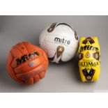 A group of three Mitre match issued footballs