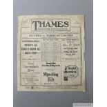 Thames v. Torquay match programme, 1931