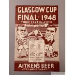 Celtic v. Third Lanark Glasgow Cup Final match programme, 1948