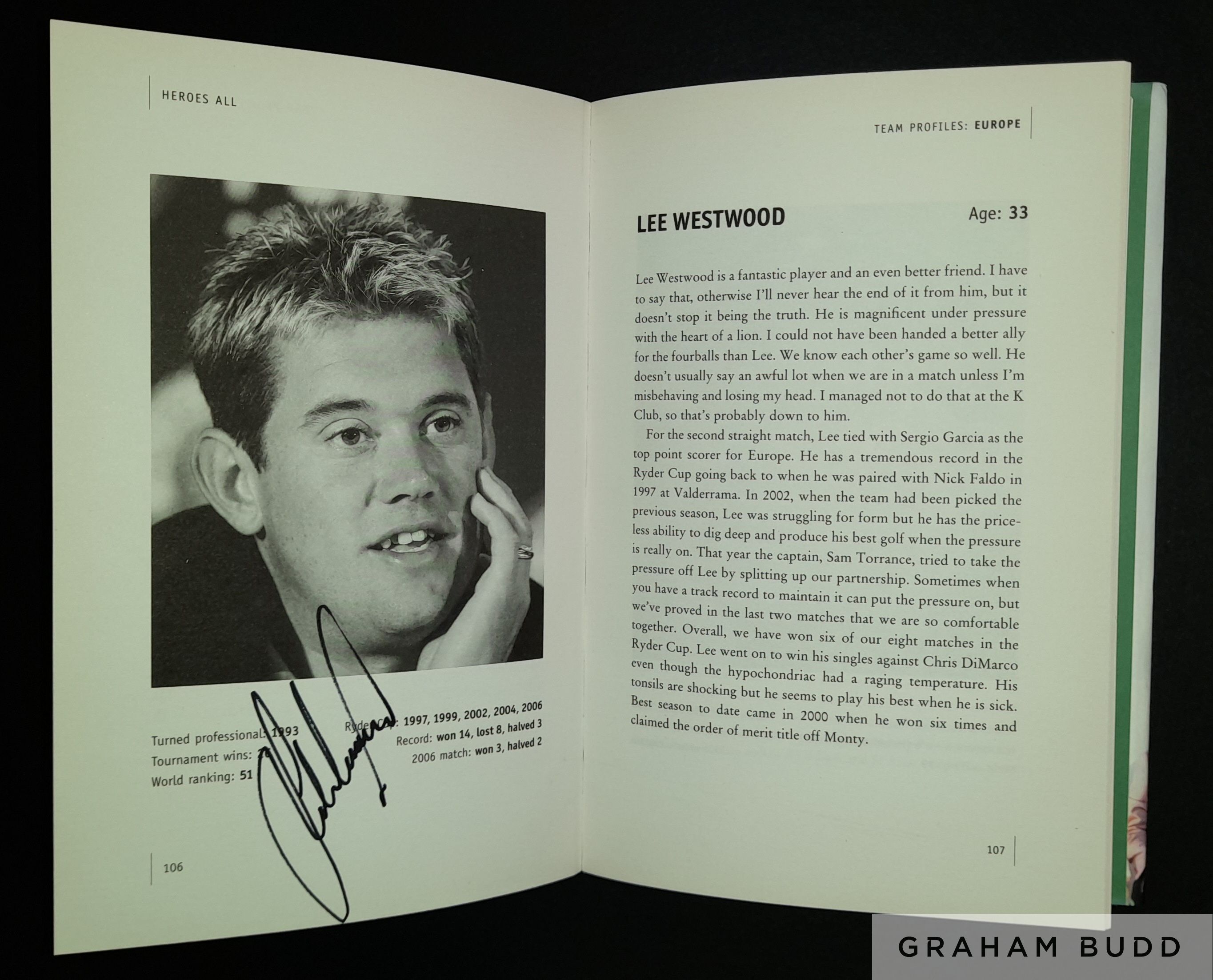 Golf: Darren Clarke multi signed book titled “My Ryder Cup Story 2006 Heroes All”, - Image 12 of 12