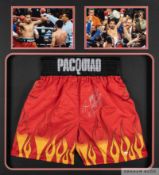 Pair of autographed Manny Pacquiao boxing trunks