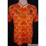 Holland (Netherlands) Euro 1988 shirt hand signed by three Dutch Legends
