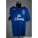 Andy Van Der Mayde blue and white Everton no.7 shirt, 2007-08
